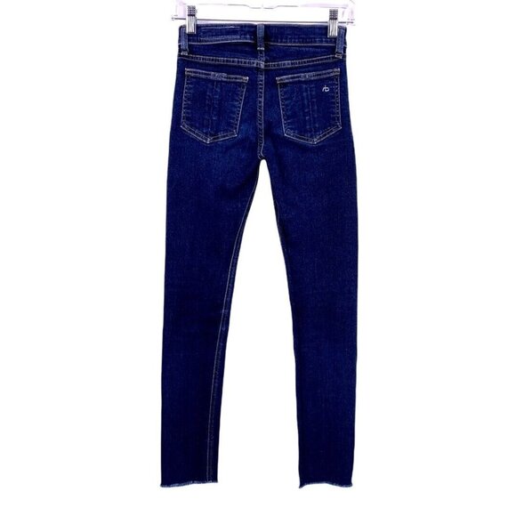 Rag & Bone High Rise Heritage Blue Skinny Raw Ankle Jeans Size 24 - Picture 6 of 7
